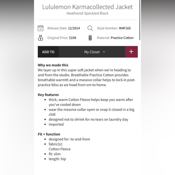 1184. EUC - Lululemon Karmacollected Jacket Heathered Speckled Black - Picture 2 of 10